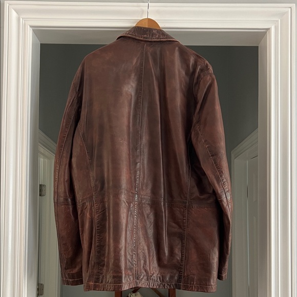 Men's Brown Leather Jacket - Picture 7 of 7